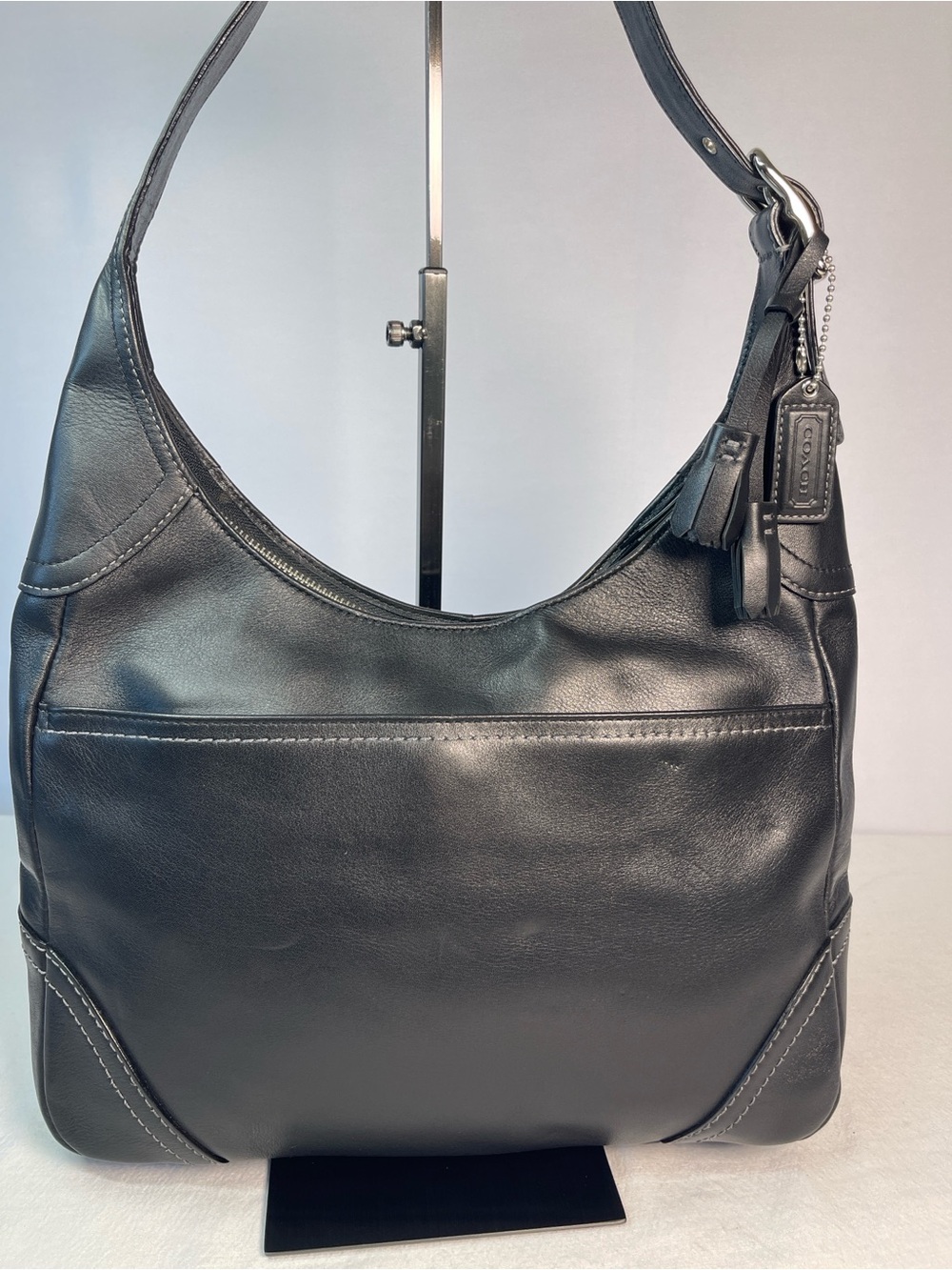 Coach Vintage Hamilton Hobo Black Leather Shoulder Bag F10280 2006